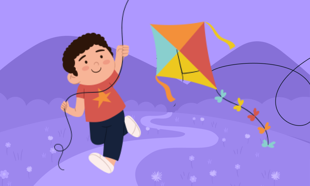 Uçurtması olan bir çocuk, rüzgarın ne olduğunu bir çocuğa nasıl açıklayacağı kavramı