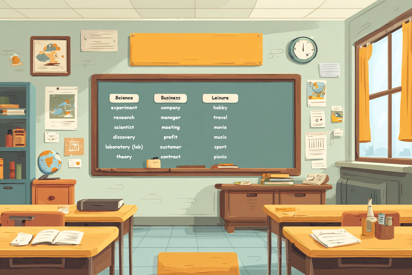 Temalara göre İngilizce kelimeler