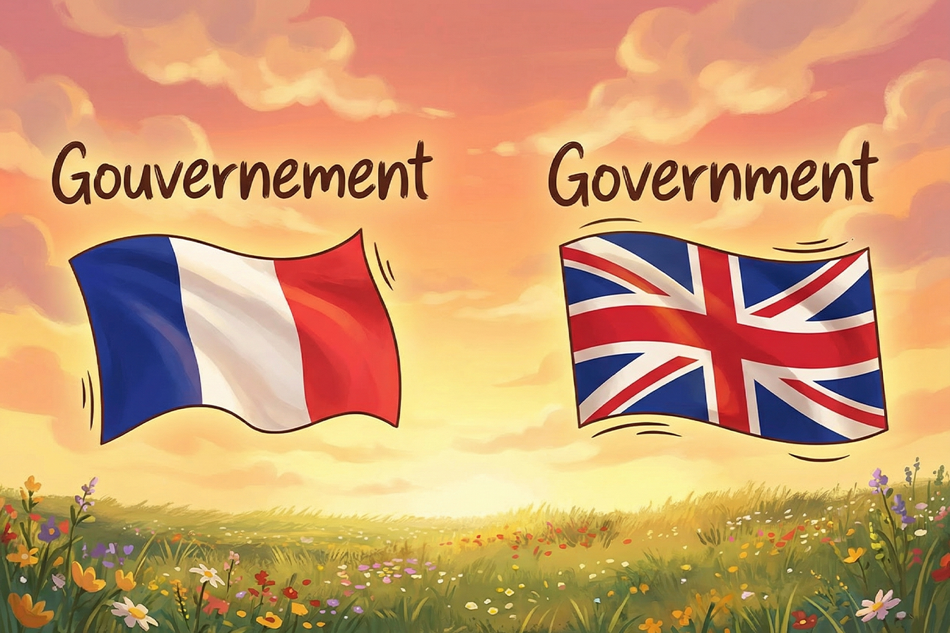Hükümet anlamına gelen “government” kelimesinin Fransızcayla karşılaştırılması.