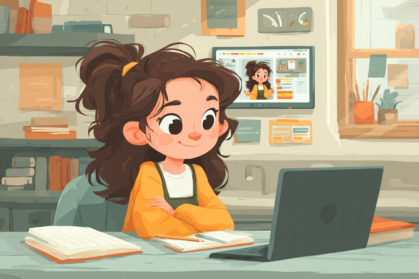 Online İngilizce dersi çocuk